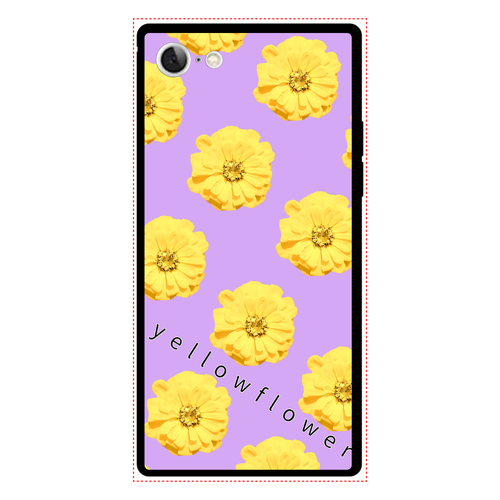 イエローフラワー iPhoneSE2/SE3 背面強化ガラス(スクエア）