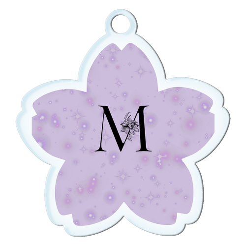 紫 桜型 アクリルキーホルダー M アクリルキーホルダー桜形 (6cm)