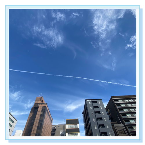 空 飛行機雲 アクリルブロック アクリルブロック (100 x 100mm)