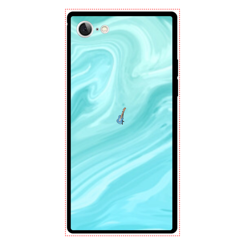 バンドリモチーフ 背面強化ガラス 水色 iPhone7 背面強化ガラス(スクエア）