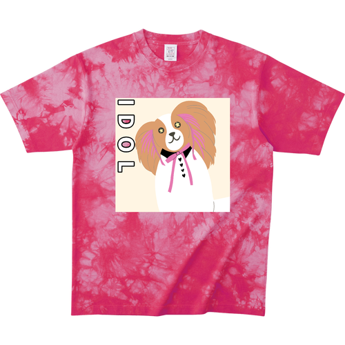 ☆アイドルパピヨン☆ タイダイＴシャツ