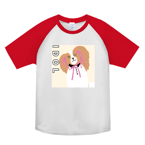 ☆アイドルパピヨン☆ ヘビーウェイトラグランＴシャツ