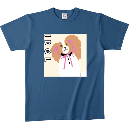 ☆アイドルパピヨン☆ オープンエンドマックスウェイトバインダーネックTシャツ