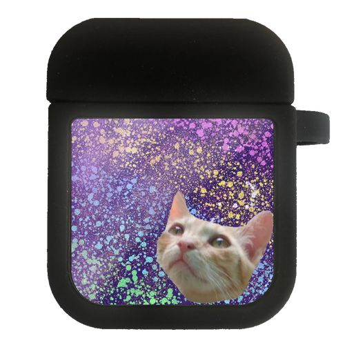 宇宙を見たかったキャット AirPodsクリアパネルシリコンケース