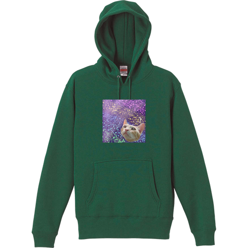 宇宙を見たかったキャット T/C スウェット プルオーバー パーカ