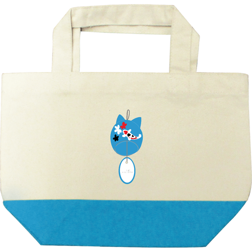 猫風鈴 キャンバスツートントートバッグ（S)