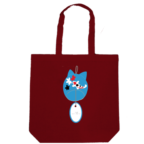 猫風鈴 厚手コットンマチ付トート(L)
