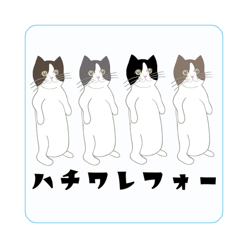 ハチワレフォー アクリルバッジ四角(50x50mm)