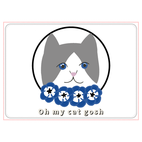 青い瞳の猫 タブレットケース汎用Mサイズ