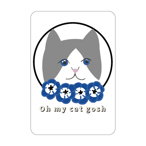 青い瞳の猫 アクリルカード　W59×H86