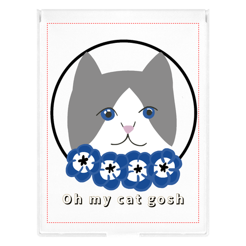 青い瞳の猫 フロストスクエアミラー（Ｌ）