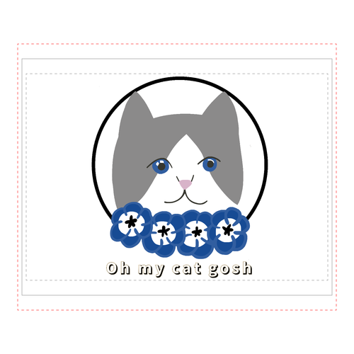 青い瞳の猫 タペストリー(B2サイズ／横)