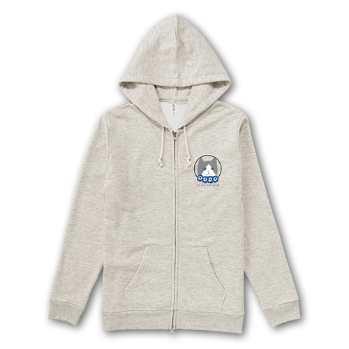 青い瞳の猫 トライブレンドジップパーカー