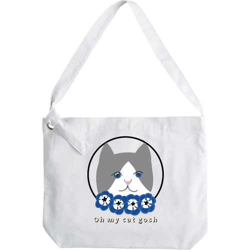 青い瞳の猫 クラフトリングショルダーバッグ