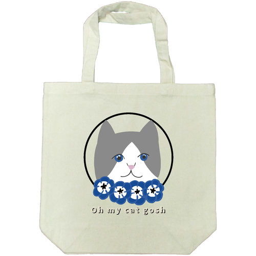 青い瞳の猫 ライトキャンバストートバック（M)