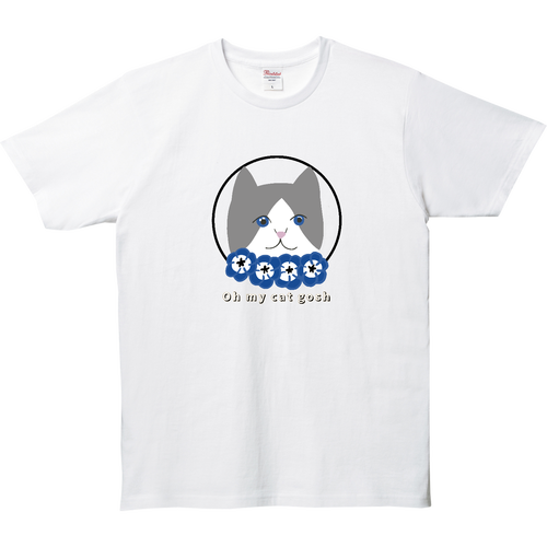 青い瞳の猫 5.0オンス ベーシックTシャツ(キッズ）