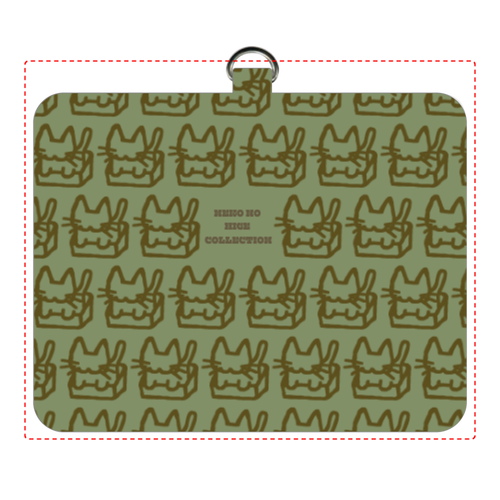 ねこのひげあつめ。箱猫:モスグリーンZAKKA パスケース