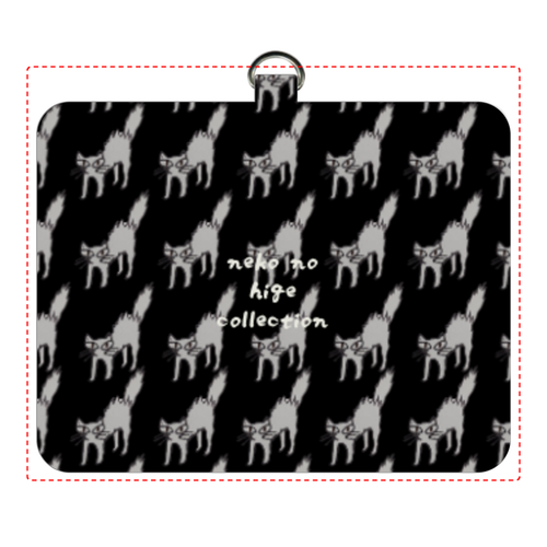 ねこのひげあつめ。やんのかすてっぷ くろＺＡＫＫＡ パスケース