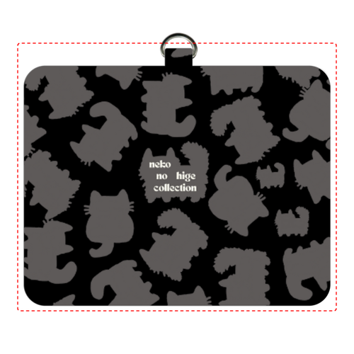 ねこのひげあつめ。ぐれーろご～ず　くろ パスケース