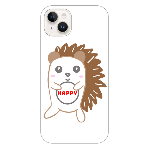 ハッピーハリネズミ iPhone14 Plus (白)