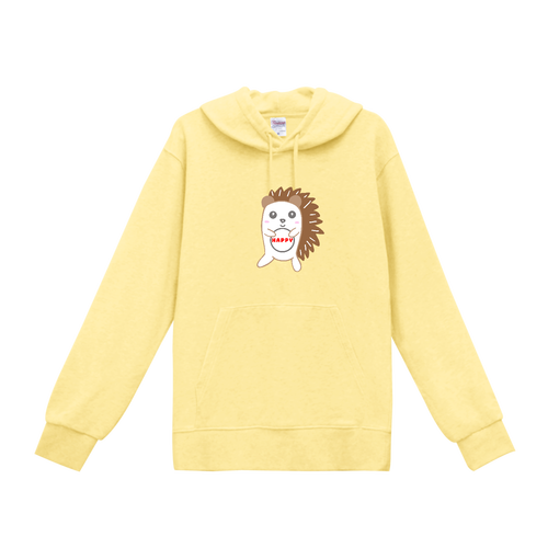 ハッピーハリネズミ フードプリントプルパーカー