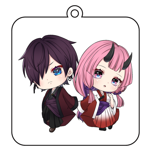 【月影夜狐＆月影夜兎】アクリルキーホルダーver アクリルキーホルダー　四角型 (10cm)