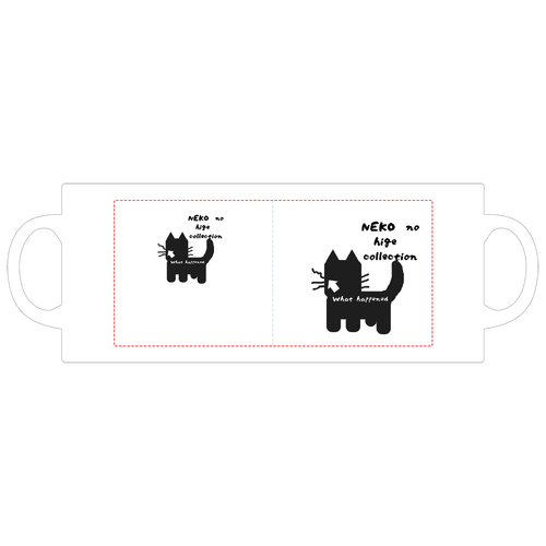 ねこのひげあつめ。どうしてこうなった？ マグカップ  ホワイト