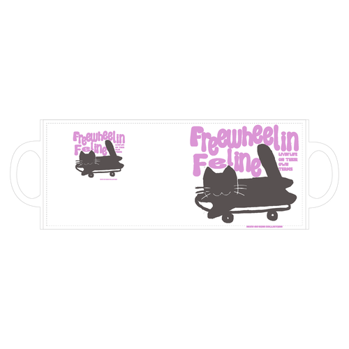 ねこのひげあつめ。すけぼーごろごろがらがらねこねこ ：くすぴ  全面印刷マグカップ