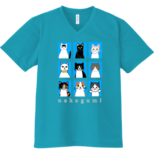 猫組アルバム ドライVネックTシャツ