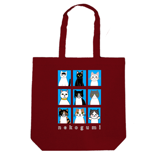 猫組アルバム 厚手コットンマチ付トート(L)
