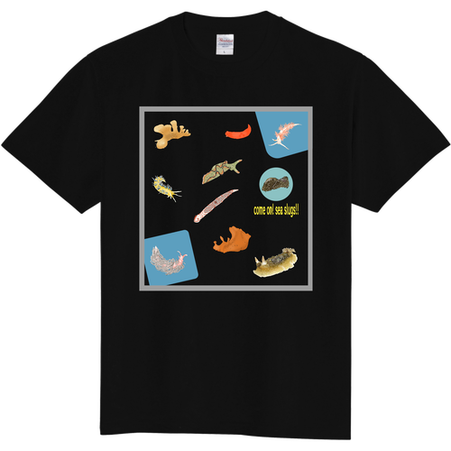 定番 大阪湾のウミウシTシャツ Ver.2（半袖）黒 定番Ｔシャツ