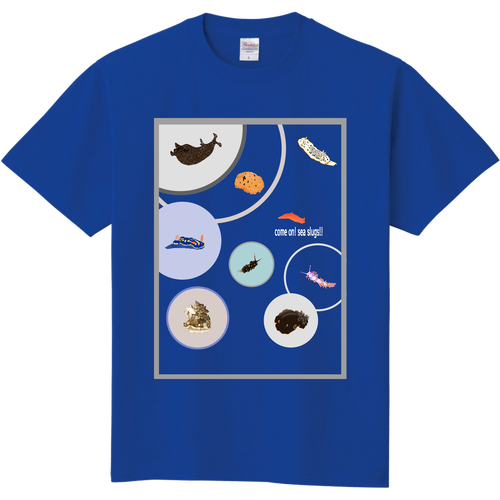 定番　大阪湾のウミウシTシャツ Ver.1 (半袖）ロイヤルブルー・ジャパンブルー・ミディアムブルー 定番Ｔシャツ