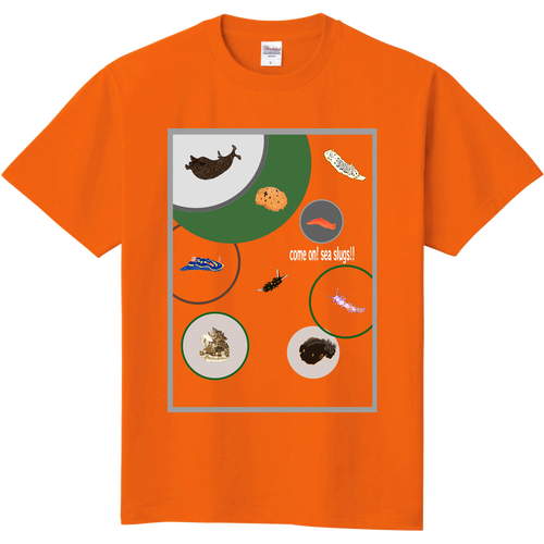 定番 大阪湾のウミウシTシャツ Ver.1 (半袖）オレンジ・コーラルオレンジ 定番Ｔシャツ