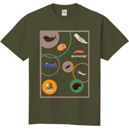 定番 大阪湾のウミウシTシャツ Ver.1 (半袖）アーミーグリーン・オリーブ 定番Ｔシャツ