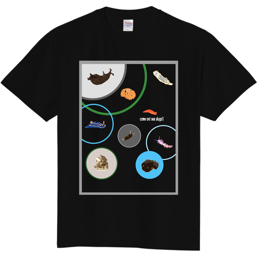 定番 大阪湾のウミウシTシャツ Ver.1 (半袖）黒 定番Ｔシャツ