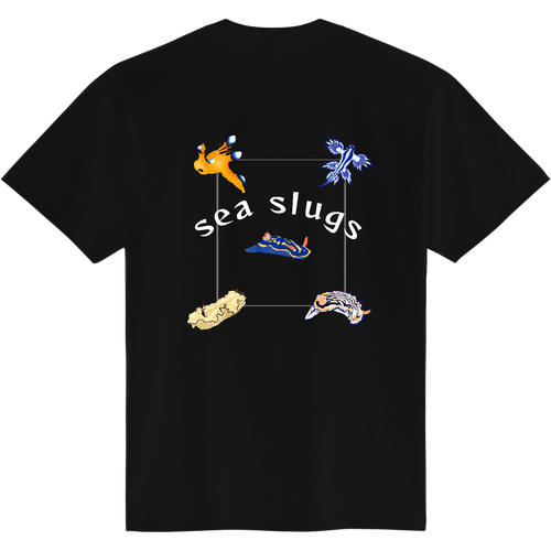 ベーシックウミウシTシャツ バックプリント(黒） 定番Ｔシャツ