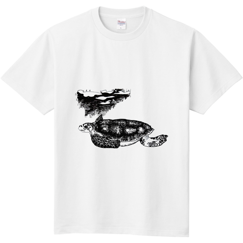 手書きイラスト 可愛いかめさん 定番Ｔシャツ