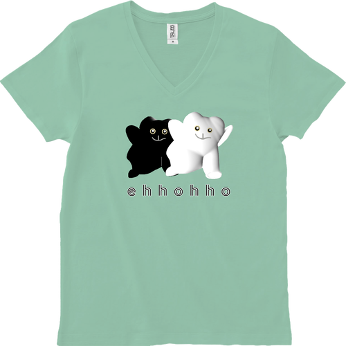 エッホッホ スリムフィット VネックTシャツ