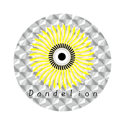 タンポポ ホログラムオリジナル缶バッジ(白地無し）（44mm）