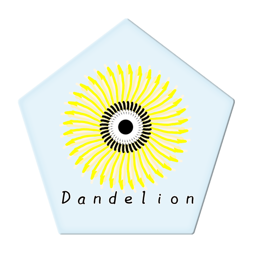 タンポポ アクリルコースター 五角形