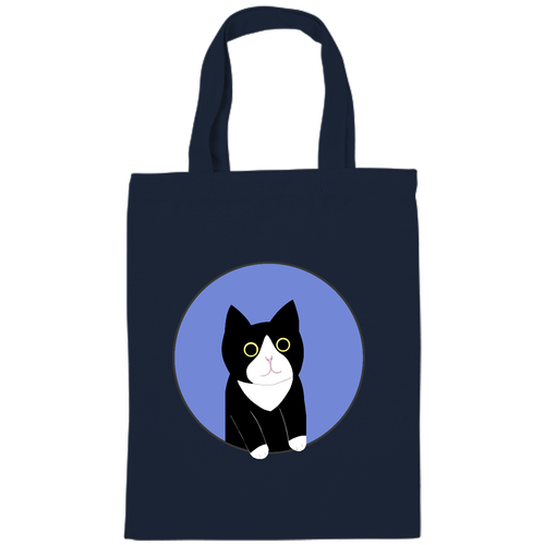 まるの中からハチワレさん ライトキャンバスバッグ（M)