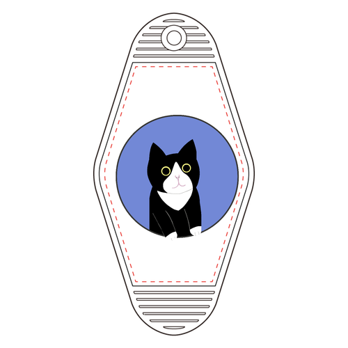 まるの中からハチワレさん モーテルキーホルダー