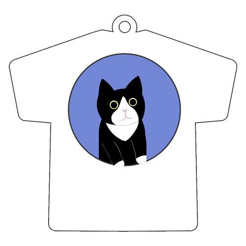 まるの中からハチワレさん アクリルキーホルダー Ｔシャツ型 (6cm)