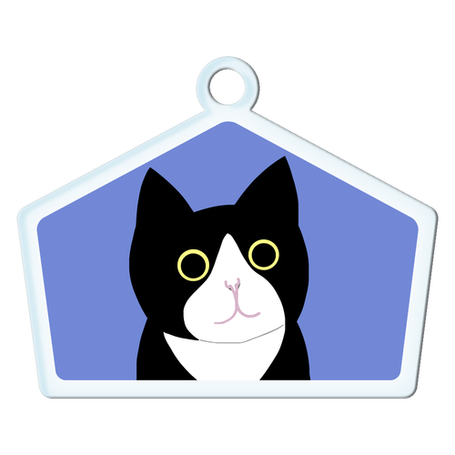 まるの中からハチワレさん アクリルキーホルダー絵馬形 (6cm)