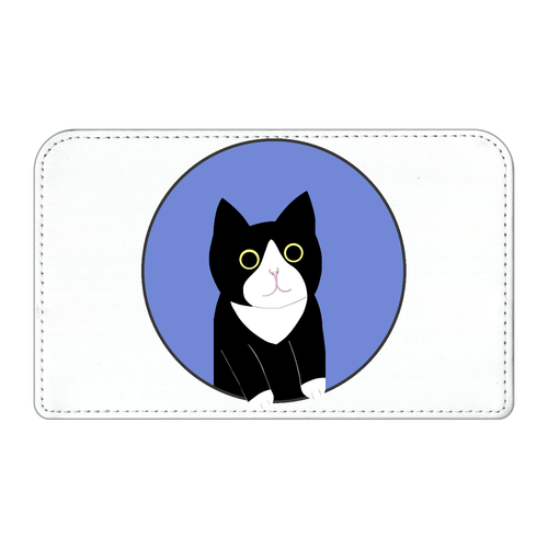 まるの中からハチワレさん スクエアレザーポーチ