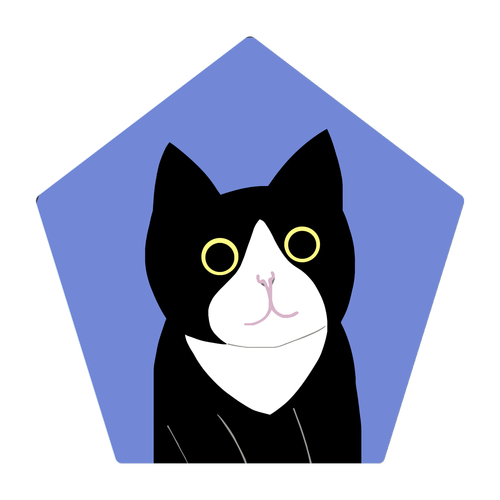 まるの中からハチワレさん アクリルコースター 五角形