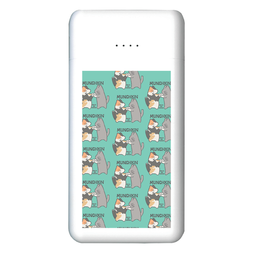 ねこのひげあつめ・ マンチカンさま  ミントパターン コンパクトモバイルチャージャー5000