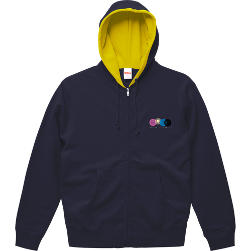 フラワースタンプ スウェットフルジップパーカー