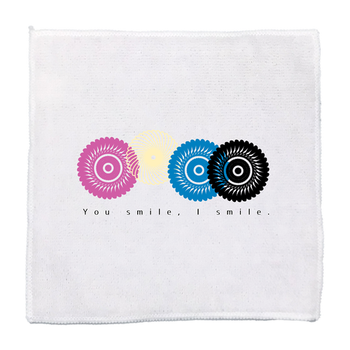 フラワースタンプ マイクロファイバーハンカチ25cm