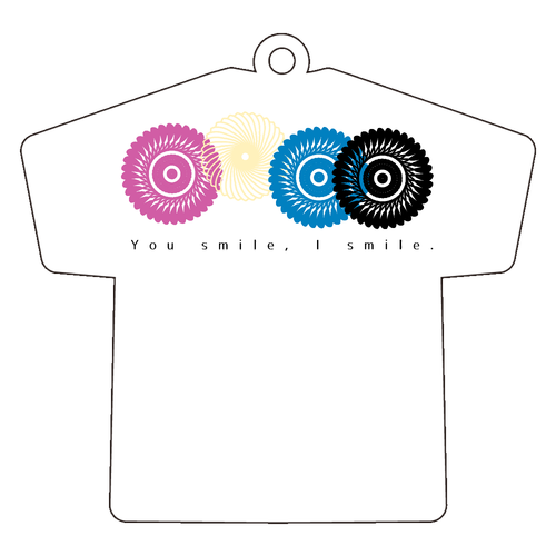 フラワースタンプ アクリルキーホルダー Ｔシャツ型 (6cm)